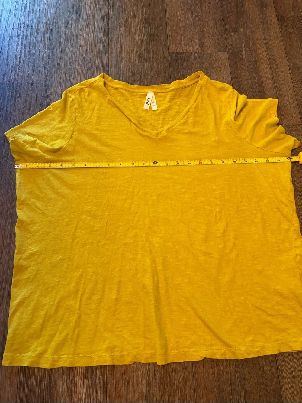 Women's Pact Mustard Yellow Organic Cotton V-Neck Short Sleeve T-shirt Size XXL - Picture 4 of 6